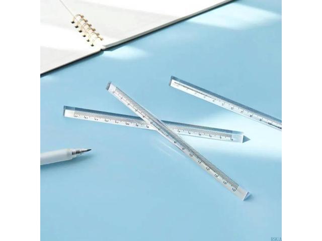 Transparent Acrylic Ruler 0-15cm Three-sided Straight Ruler Math Drawing Tool