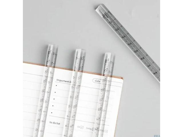Transparent Acrylic Ruler 0-15cm Three-sided Straight Ruler Math Drawing Tool