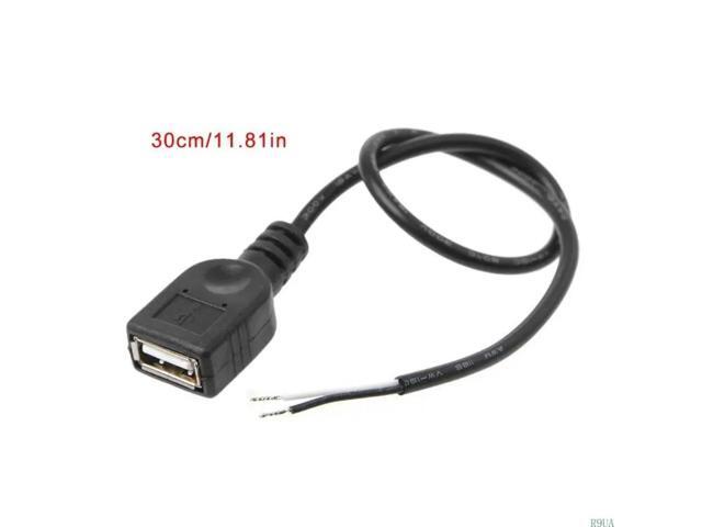 1Pc USB 2.0 Female 2 Pin 2 Wire Power Cable Cord Connector DIY 30cm