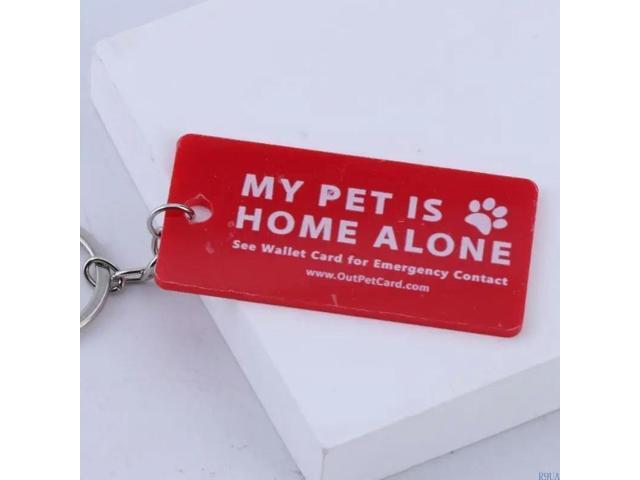 My Pets are Home Alone Alert Keychain Emergency Contact Wallet Card Folded Pet Emergency Wallet