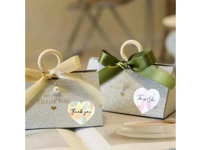 500PCS Thank You el Heart Seal Sticker Thank You Wrapping Sticker For Wedding