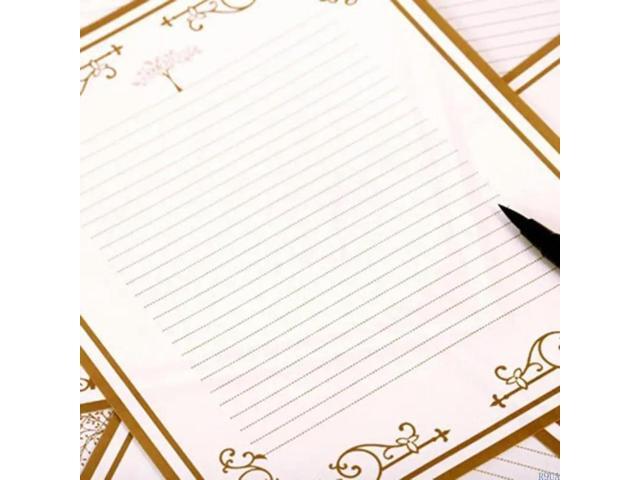 8 Sheets Antique Letter Paper Stationery Set Wide Lined for Vintage Invitations