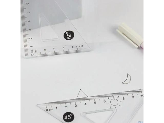 4 Pcs Ruler Protractor Set Geometry Tool 15cm Ruler Set Triangle Ruler for Classroom Homework Learning Accessories