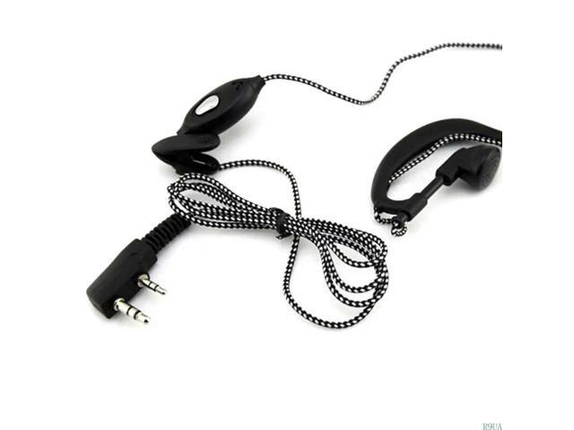 Portable 2-pin UV5R Flower Wire Headset Microphone for Security Walkie-talkies