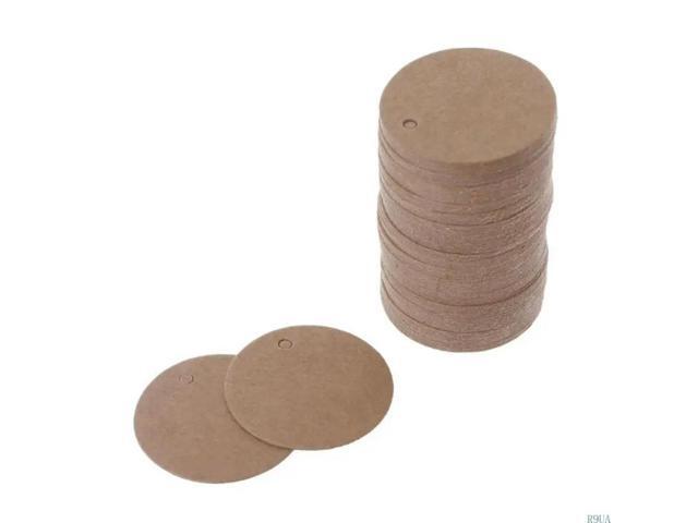 100x Blank Round Tages with Hole Gift Tages Kraft Paper Hanging Tages Circle Tages for Craft