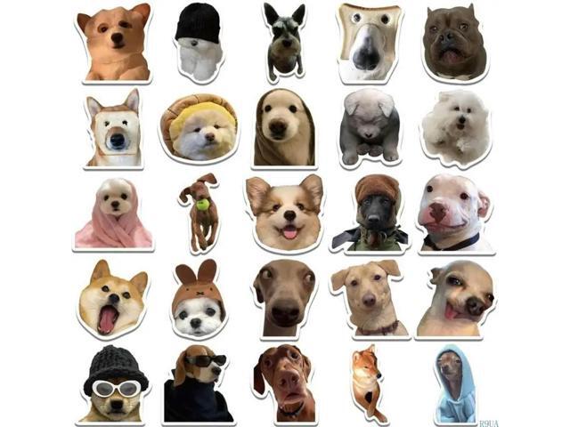 50Pcs Cartoon Dog Sticker Water Resistant Aesthetic Sticker for Water Bottle Scrapbook Journal Laptop Guitar Luggage
