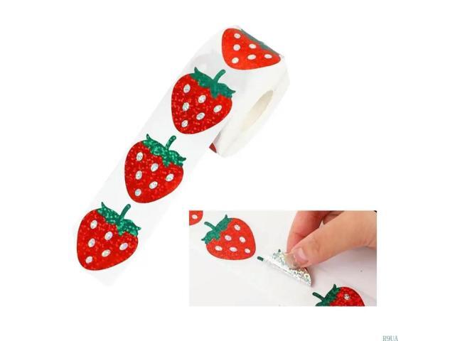 500 Pcs Fruit Sticker Strawberry Sticker Sparkly Red Sticker Decorative Sticker