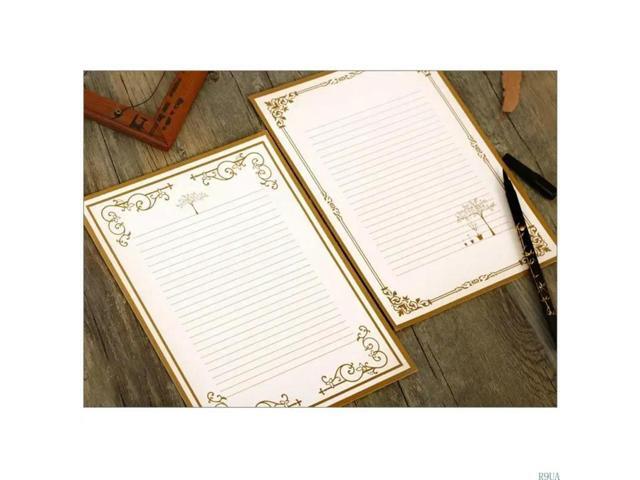 8 Sheets Antique Letter Paper Stationery Set Wide Lined for Vintage Invitations