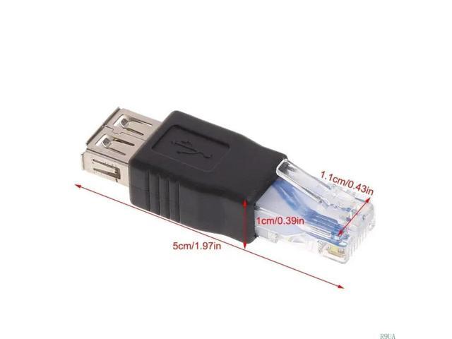 USB2.0 A Female to RJ45 Male Ethernet USB Transfer Plug Adapter