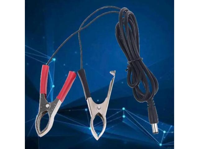 5.5x2.1mm for DC Barrel Male Plug to Dual Clips Connector Cable Adapte