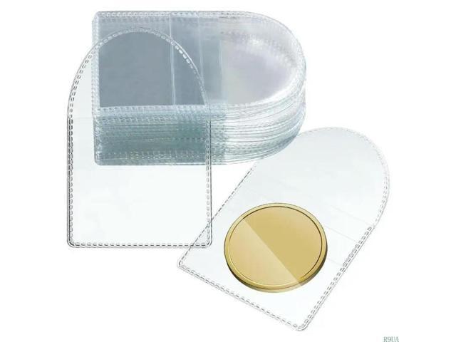 50Pcs Coin Coin Protectors Clear Coin Pouches Single Pocket Coin Sleeves
