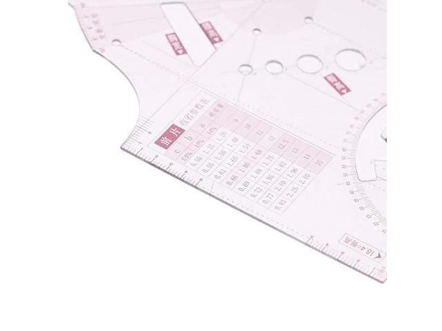 3-Piece Set Doll Clothes Ruler Tailor Garment Cloth Sewing Tool Design Ruler French Curve Ruler Drafting Template 1:5