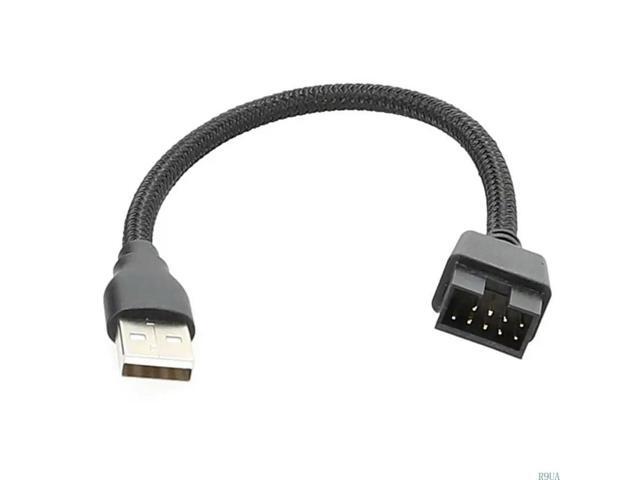 20cm PC Mainboard Internal Data Extension Cable 9Pin Male to External USB A Male