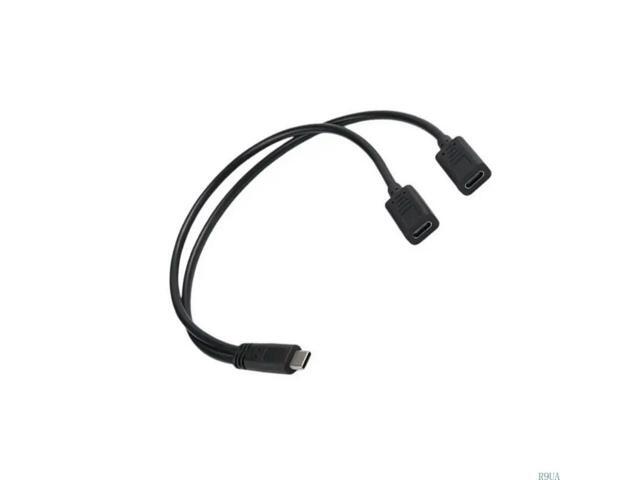 Double Type-C Adapter Cable Fast Charging Cord USB C Male to Double USB C Female