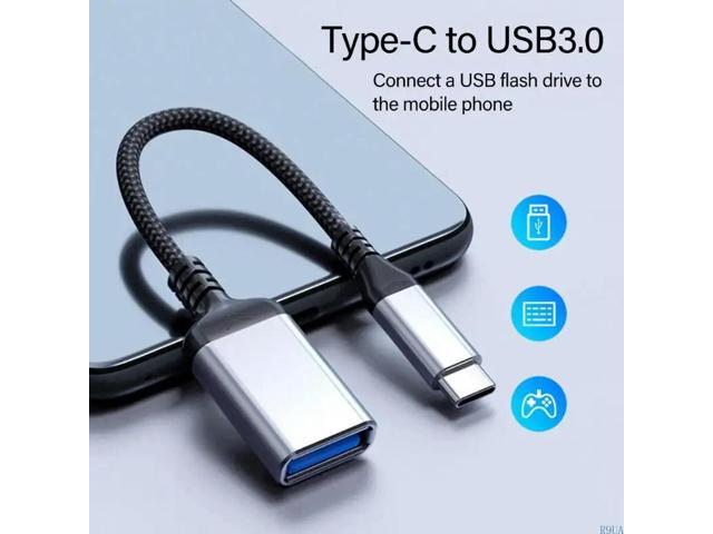 Nylon Weaving USB C Male to USB Female Converter Fast Charging OTG Extension Cable Wire for Keyboards Flash Drive
