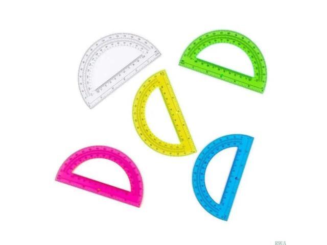 5Pcs Math Protractors 180 Degrees Plastic Protractor 6Inch Protractors for Kid