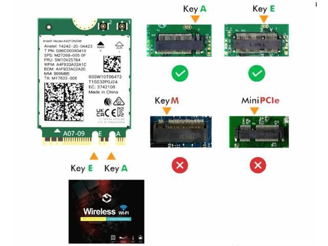 6E Card M.2 AX210 Bluetooth 5.4 Tri-Band Laptop M.2 Network Card