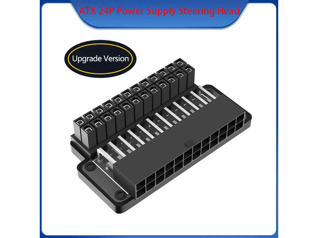 ATX 24Pin Female to 24pin Male 90 Degree Power Adapter Main board Motherboard for PC Supply with Power OK and Stand By LED