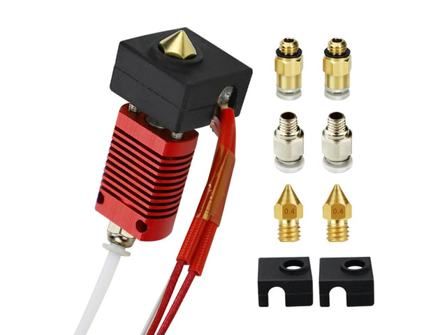 9pcs Assembled Extruder Hot End Kit for Creality Ender 3 V2/Ender 3Pro 0.4mm MK8 Brass Nozzle Heating Block 3D Printer Accessory