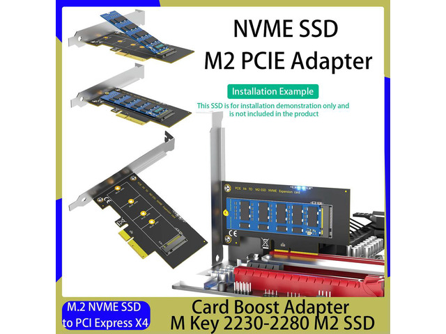 NVME SSD M2 PCIE Adapter M.2 NVME SSD to PCI Express X4 Card Boost Adapter M Key 2230-2280 M2 SSD Adapter Card