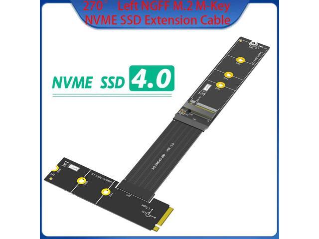 20cm 270 Degree NGFF M.2 M-Key NVME SSD Extension Cable Upgrade Version Flexible PVC Design Data Transfer Rate Up to 64Gbps