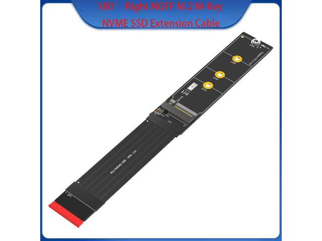 30cm 180 Degree NGFF M.2 M-Key NVME SSD Extension Cable Upgrade Version Flexible PVC Design Data transfer rate up to 64Gbps
