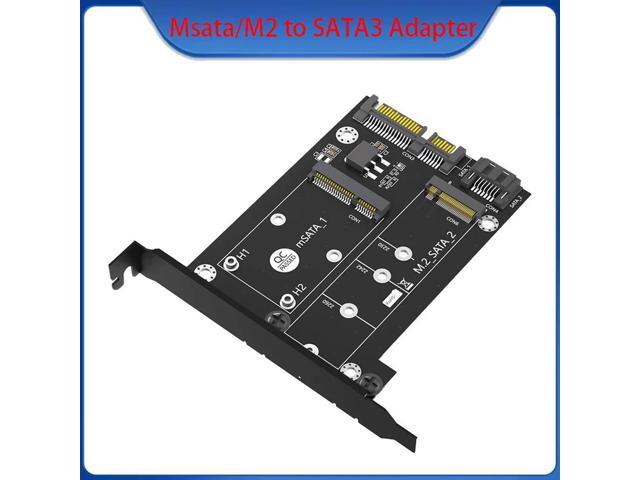 2 in 1 MSATA / M.2 NGFF SSD to Dual SATA3 Converter Adapter Card with Full Height Profile Bracket Upgrade Version No Drivers
