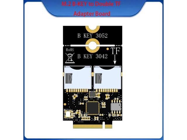 M.2 B-KEY to Double TF Adapter Board Rate 100 - 160M/S Support KEY - B USB3.0 Hot-Swap Stable And Good Performance Design