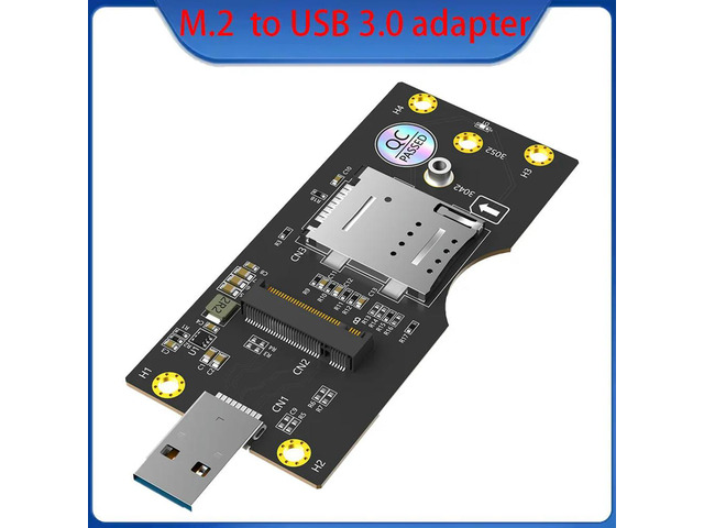 NGFF(M.2) to USB 3.0 Adapter with SIM 8pin card Expend Kit Slot for 3G/4G/5G Module 3042/3052 Type NGFF(M.2) Key B card