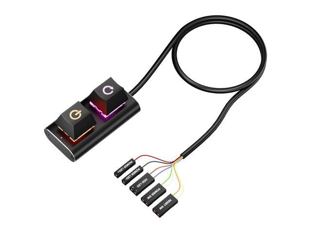 2m External Switch Power Button Motherboard Power Switch Extension Cable with LED Light Mechanical Desktop Power Switch for PC