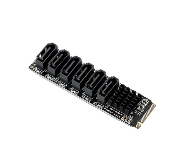 M.2 to SATA3.0 Adapter Card 6Gbps High Speed M.2 PCIE to SATA Expansion Card with Indicator NVME PCI-E Adapter Card