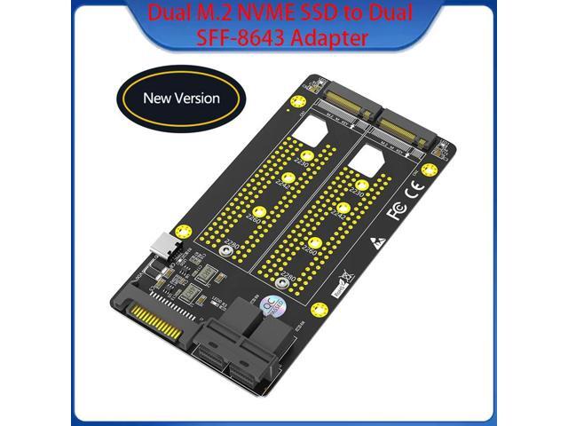 Dual M.2 NVME SSD to Dual SFF-8643 Adapter Supports M.2 Nvme SSD In Format 2230/2242/2260/2280 Adapter Hyper Controller