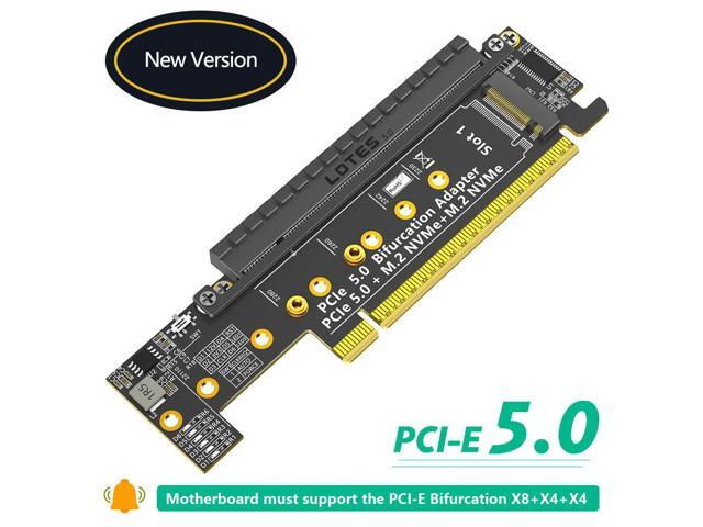 Dual NVMe PCIe 5.0 Adapter PCIe 5.0 X16 to Dual NVMe More PCIe x16 Adapter for M.2 NVMe SSD M.2 NVMe to PCI-E 5.0 Adapter