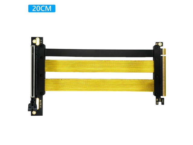 PCI-E16X Riser Cable 90°GPU Graphics Card Extension Cable PCIE5.0 Vertical Mounting Adapter Cable for RTX 4090/5090 & RX 7900 XT
