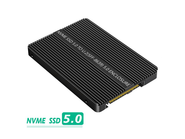 NVMe SSD 5.0 to U.2 (SFF-8639) Enclosure 5.0 2.5' SSD Adapter With Thermal Pad Convert M.2 NVMe SSD to U.2 not for SATA Black