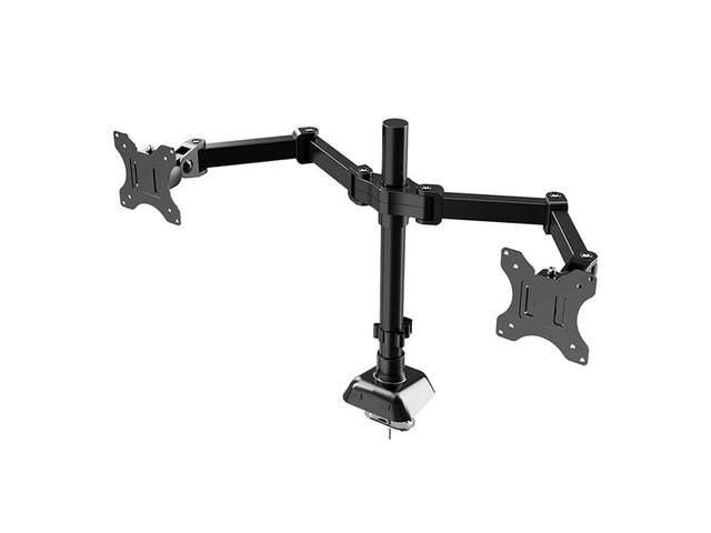 17-32' Full Motion Dual Monitor Desktop Stand Holder 360Degree Holder Clamp Base Monitor Mount Arm LCD Mount for Computer Screen