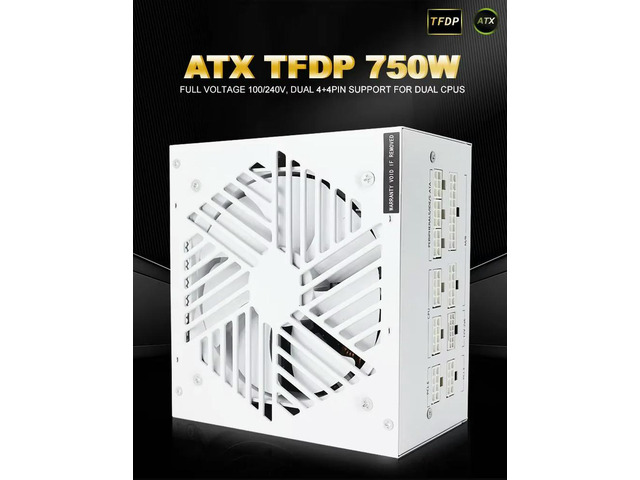 ATX 750W Power Supply Full Voltage 100/240V Dual 4+4Pin Support For Dual Cpus Active PFC 120MM Large Fan For Heat Dissipation