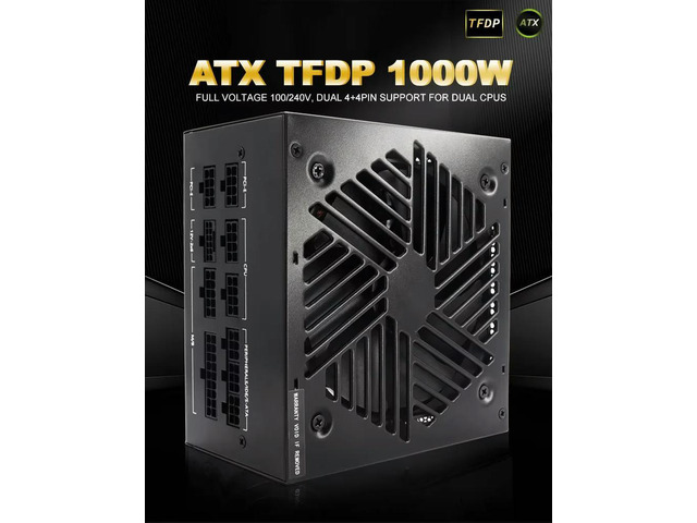 ATX 1000W Full Voltage 100/240V Dual 4+4Pin Support For Dual Cpus Active PFC 12CM Fan For Heat Dissipation Gaming Power Supply