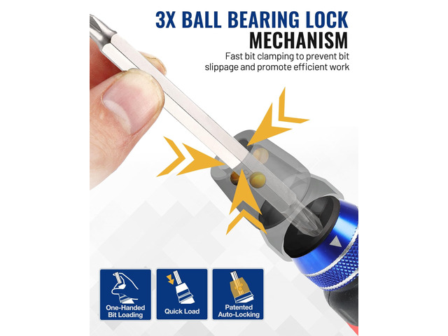 12-in-1 Ratcheting Multi-Bit Screwdriver Set, Quick-load Mechanism Screwdriver with Double End Bits in Handle (Pack of 2)