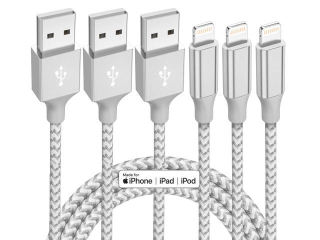 iPhone Charger 3 Pack 10 ft Apple MFi Certified Lightning Nylon Braided Cable Fast Charging Cord Compatible with iPhone 13 12 11 Pro Max XR XS X 8...