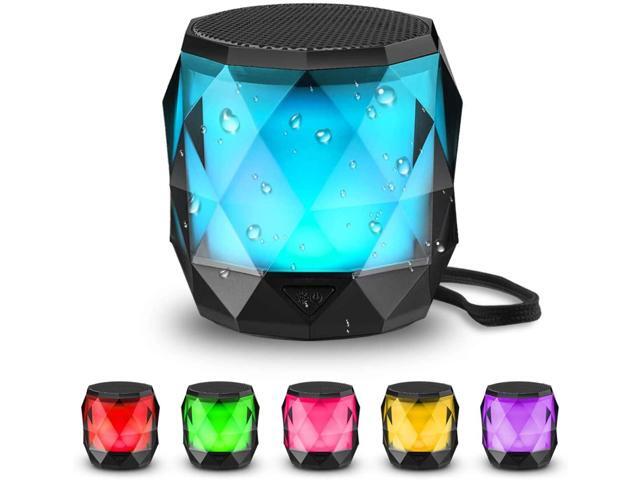 Portable Mini Bluetooth Speaker with 7 Color Lights, TWS Stereo Pairing Wireless Waterproof Speaker Magnetic, 8 Hours Playtime, Built-in...
