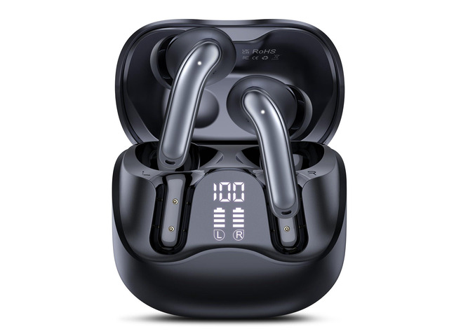 Bluetooth Headphones Wireless Earbuds, Black Hybrid Active Noise Canceling, 6 Mics ENC Clear Call, Hi-Res Audio Deep Bass, 48H Playtime, IP7, 8...