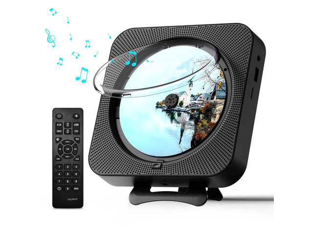 Portable CD Player with Bluetooth Desktop CD Player for Home CD Music Players withTimer,Built-in Dual Speakers with LED Display Home Audio Boombox...