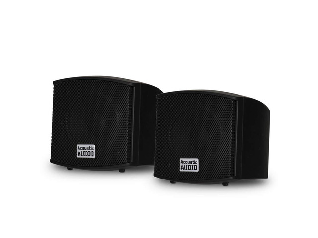 Acoustic Audio AA321B Mountable Indoor Speakers 400 Watts Black Bookshelf Pair