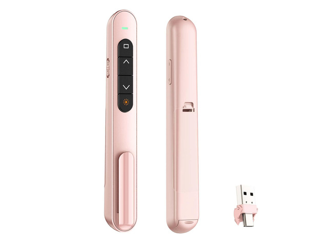 Presentation Clicker with Volume Control, Wireless Presenter Remote Plug & Play 2.4GHz USB Slide Advancer Compatible with Mac/Windows, Works with...