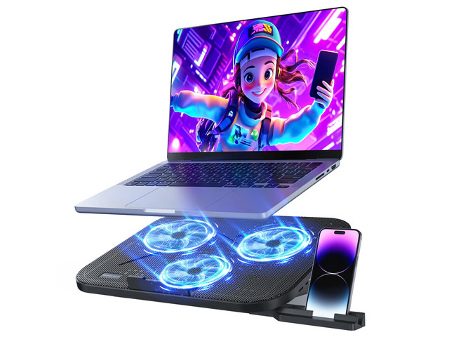 Laptop Cooling Pad with 3 Quiet Fans
