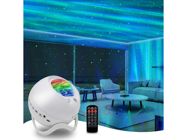 Star Projector,Northern Lights Projector,with Bluetooth Speaker,White Noise Remote Control,Night Light,for Game Room, Adults, Family...