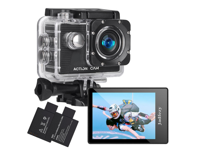 Action Camera FHD 1080P 12MP, 98FT/30M Underwater Waterproof Camera with 2 Batteries, Wide Angle Sports Camera with Accessories Kit Suitable for...