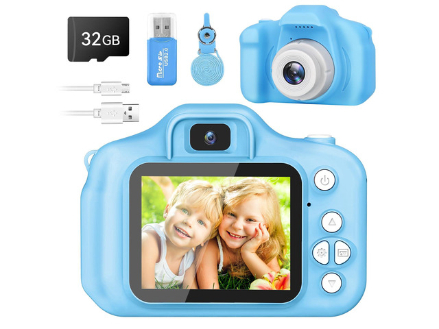 Kids Camera for Boys and Girls, Digital Camera for Kids, Toddler Camera Christmas Birthday Toy Gifts for Kids Age 3 4 5 6 7 8 9 10 with 32GB SD...