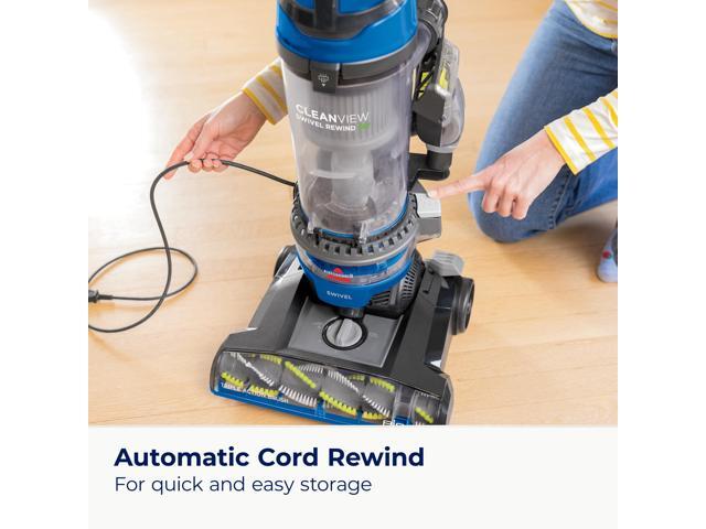 Bissell CleanView Swivel Rewind Vacuum with Automatic Cord Rewind, TurboEraser Upholstery Tool, Triple Action Brush Roll, Swivel Steering,...